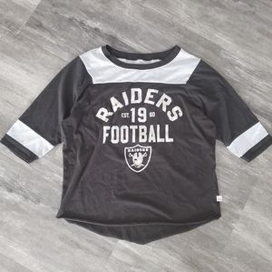 Black Silver NFL Las Vegas Raiders 3/4 Sleeve